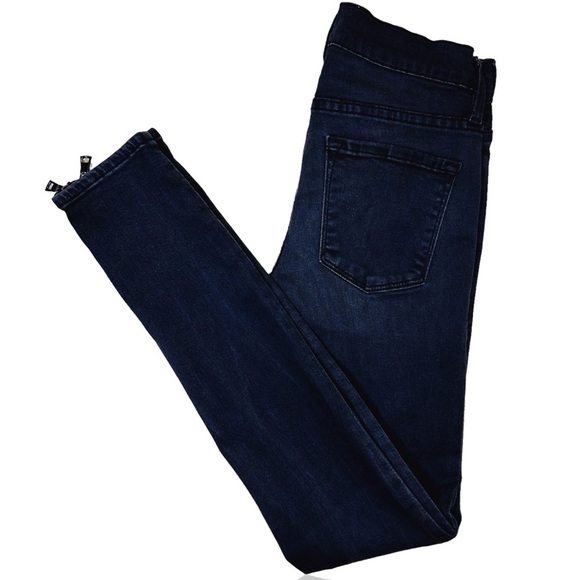 Frame Denim ‘Le Skinny De Jeanne’ Ankle Zip Jeans in “St. Quintin” Black Size 24 - Picture 12 of 12